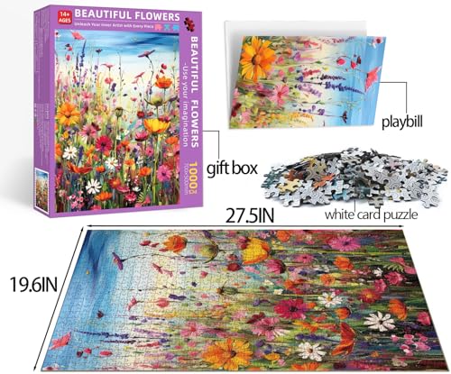 Puzzle Flores 1000 piezas para adultos 18+ Anos miniatura 3