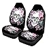 TOPmountain Autositzbezug, Totenkopf-Blume, weicher Autositzbezug für Damen, Auto-Dekor, Innenschutz, Zubehör, universelle Passform für die meisten Fahrzeuge, LKWs, Doppelsitz