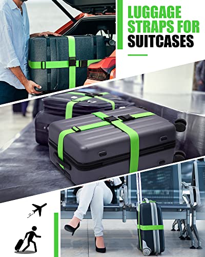 12 Pack Luggage Straps Suitcase Belts Straps Wide Adjustable Packing Straps Travel Belts Accessories #TOP5