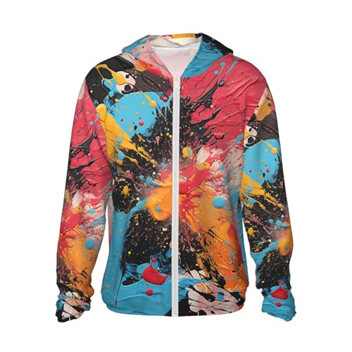 UPF 50+ Sun Protection Hoodie for Men Women Bright Colors Long Sleeve Rash Guard Fishing Hiking