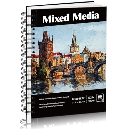 Skizzenbuch A4, Dickes Papier 200g/m² Malblock Zeichenbuch Skizzenblock zum Skizzieren Illustration Porträt (60 Blatt/120 Seiten)