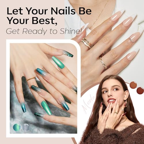 Image of modelones 40 Pcs Gel Nail Polish Set, 36 Colors Winter Nude Brown White Burgundy Red Blue Black Glitter Gel Polish Kit with Base Coat& Matte Glitter Glossy Top Coat Salon DIY Manicure