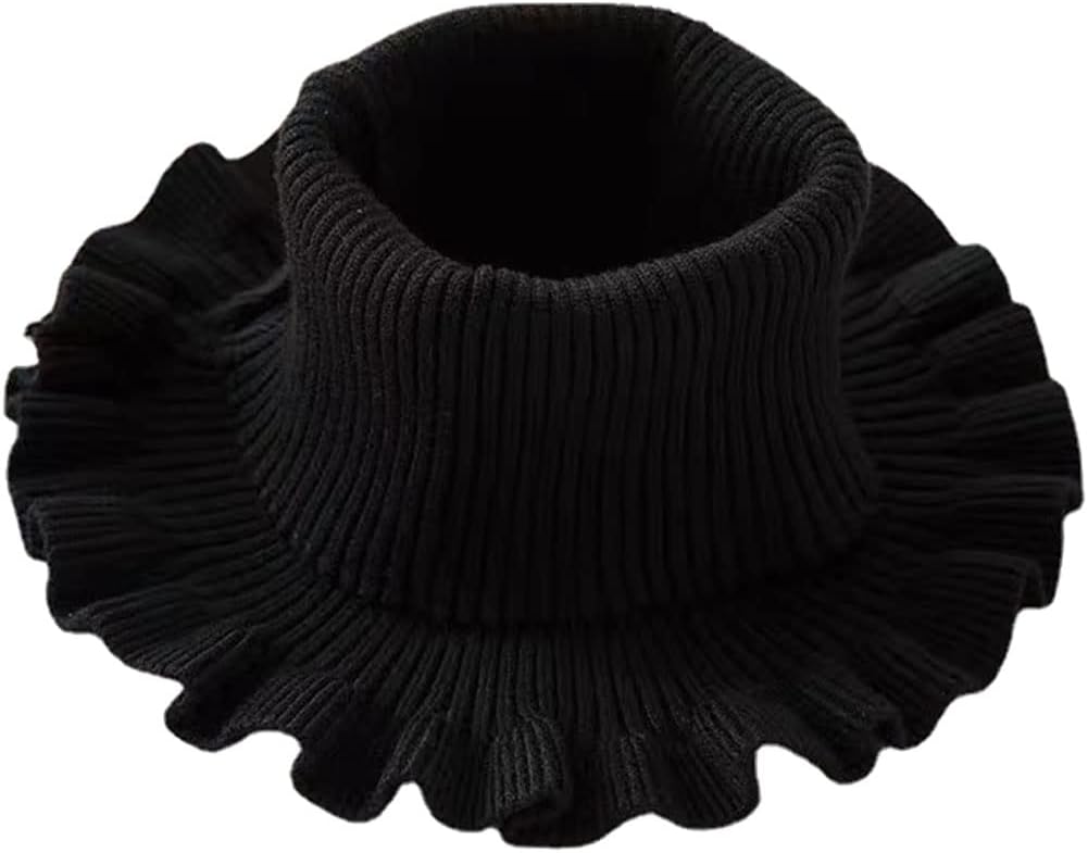 Beavorty Winter Neck Sleeve Cotton Elastic Fiber Knit Neck Gaiter Black
