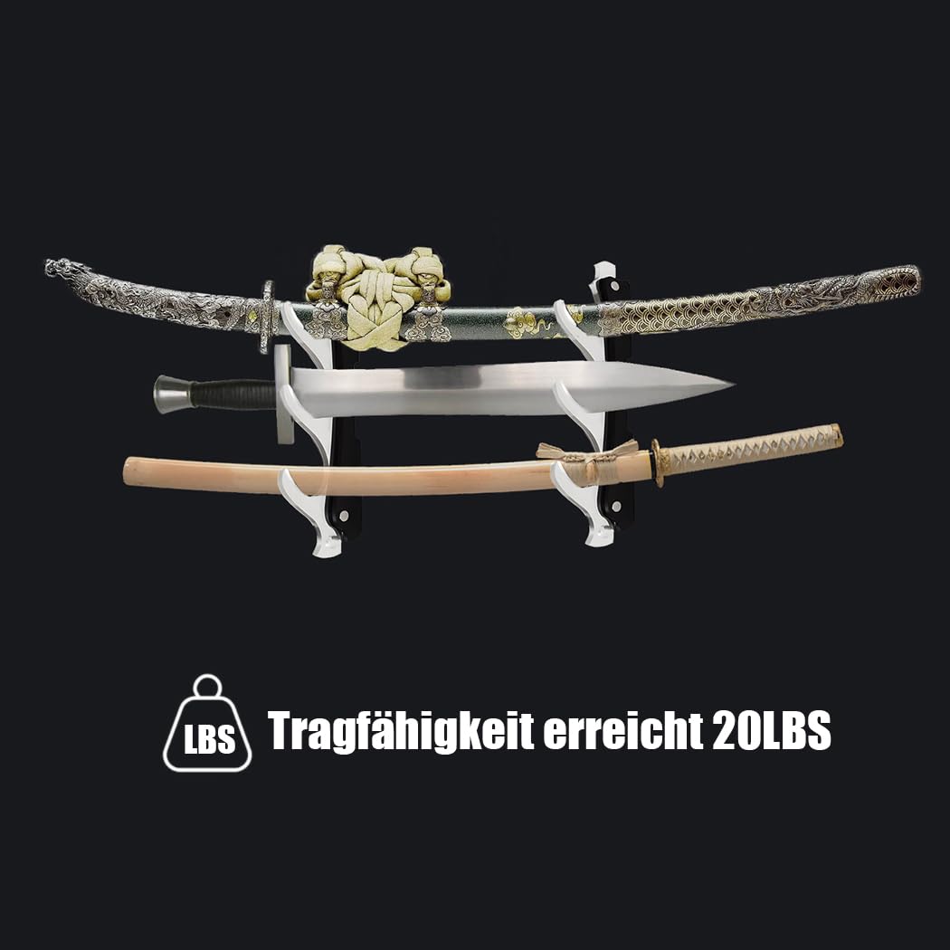 Schwerthalter Wandhalterung,Schwertständer Display Schwerthalter,3-Tier Samuraischwirt Wandhalterung,Lichtschwert Ständer,Schwertwandanzeige,Zauberstab und Cosplay Klingenstände(Schwarz)