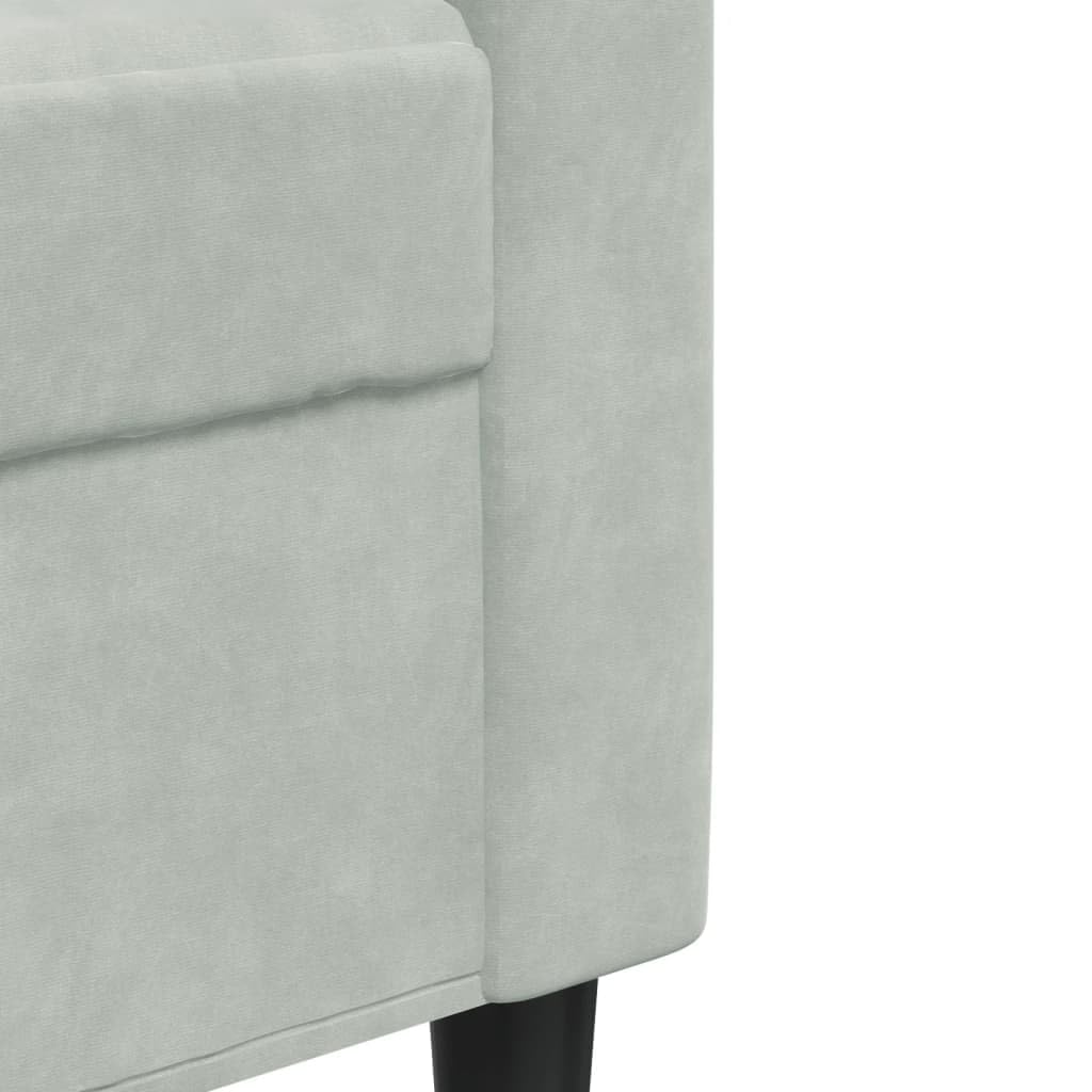 Sofá de 3 plazas Terciopelo Gris Claro 180 cm, sofá de Terciopelo,sofá para 3 Personas