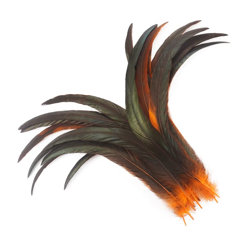 50 plumas de cola de gallo de colores for manualidades | Decoraciones for bodas y fiestas | Plumas largas for centros de mesa(Naranja,10-12inch)