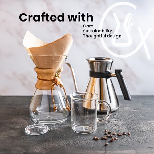 chemex pour-over glass coffeemaker - classic series - 6-cup - exclusive packaging