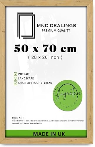 Mnd Dealings Pine Large Modern 50X 70 Cm Poster Frames Eton Wood Perfect For Wall Gallery, Living Room & For Wall Hanging Mount Poster Picture With Styrene Shatterproof Perspex Sheets