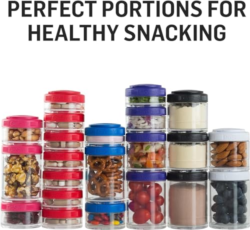 Image of BlenderBottle GoStak Tritan Twist n' Lock Storage Jars White,11.8 Ounces,4 Count (Pack of 12)
