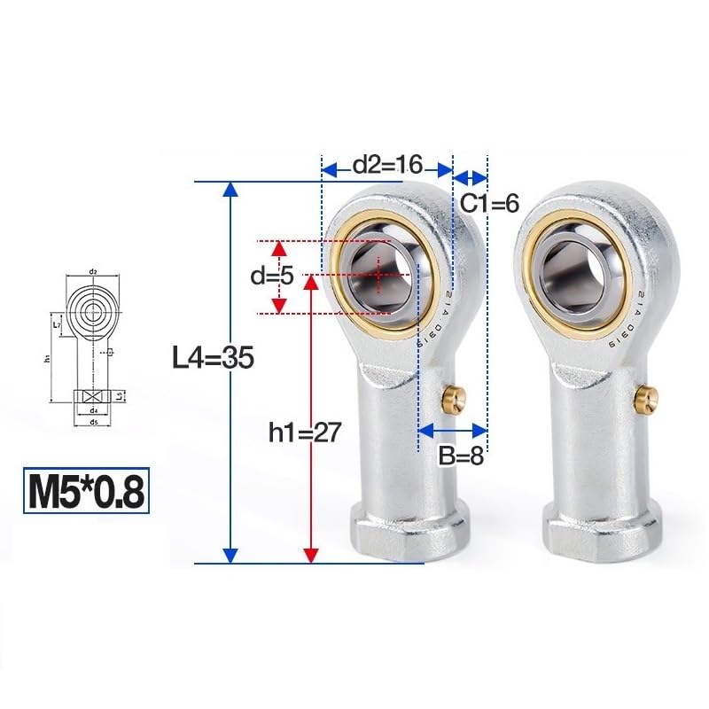 Amazon.co.jp: 1PC ロッドエンド プレーンベアリング メスネジ