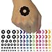 Flower Solid Temporary Tattoo Water Resistant Fake Body Art Set Collection - Yellow (One Sheet)