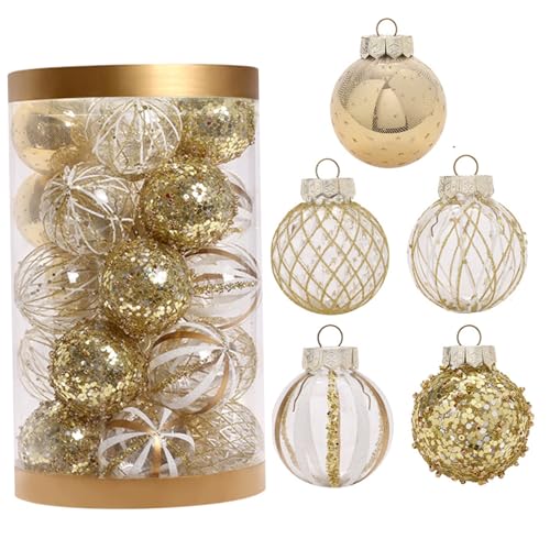 Boules de Noël incassables blanches et dorées pour sapin sans risque de casse - 2