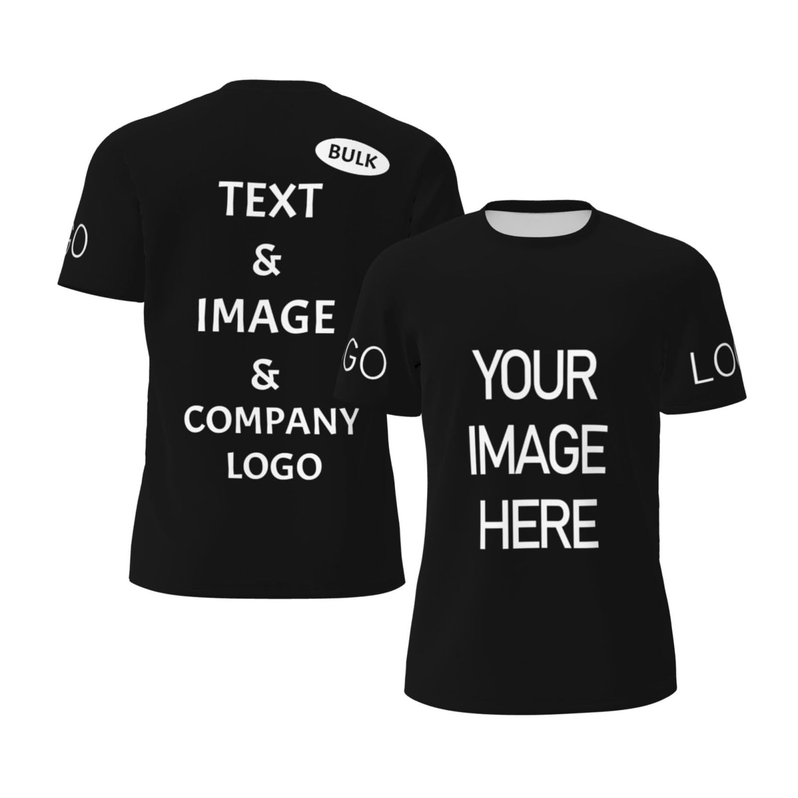 Custom T Shirts for Man Woman Customize Your Image Bulk Short Sleeve Custom Shirt Unisex Crewneck Tee Funny Top
