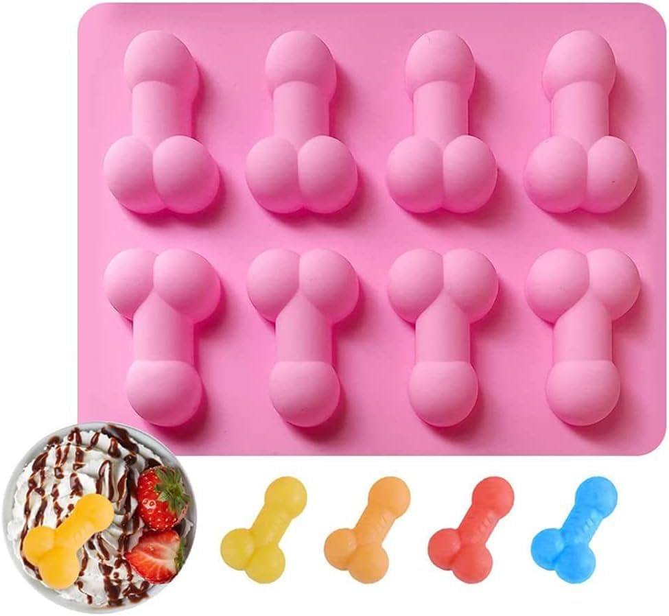 Moule Silicone Drôle Forme - Pour Glaçons, Chocolat, Savon - Résistant Chaud/froid - Rose