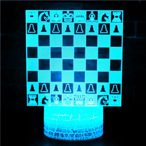 Lámpara de ilusión 3D de ajedrez para mesa, cambio de color miniatura 4