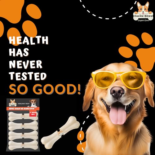 Image of Excite Bites Dog Rawhide Bones (Dog Chews) (Size 4 inch) (4Pcs),All Life Stages