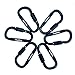 Makhry 6PCS Aluminum D-Ring Locking Carabiner Clip Spring Snap Hook Camping Hooks Keychain Carabiner Hooks (Black)