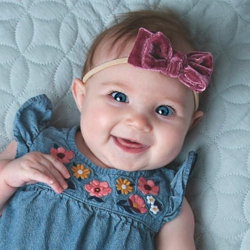 Chewtoyo 8 peças de faixas elásticas para crianças: faixas de cabelo fofas de veludo para recém-nasc