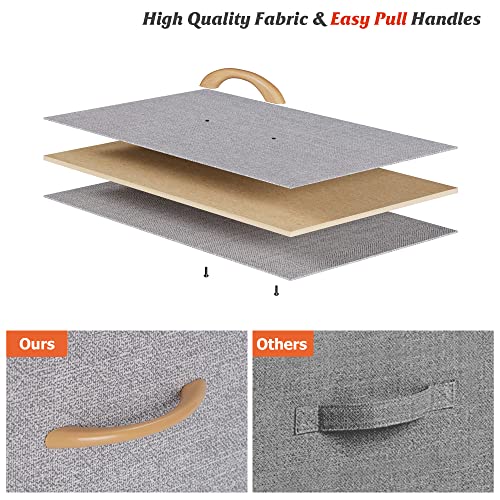 Nicehill Dresser for Bedroom with 10 Drawers, Storage Drawer Organizer, Tall Chest of Drawers for Closet, Clothes, Kids, Baby, Living Room, Wood Board, Fabric Drawers (Light Grey) - Image 6