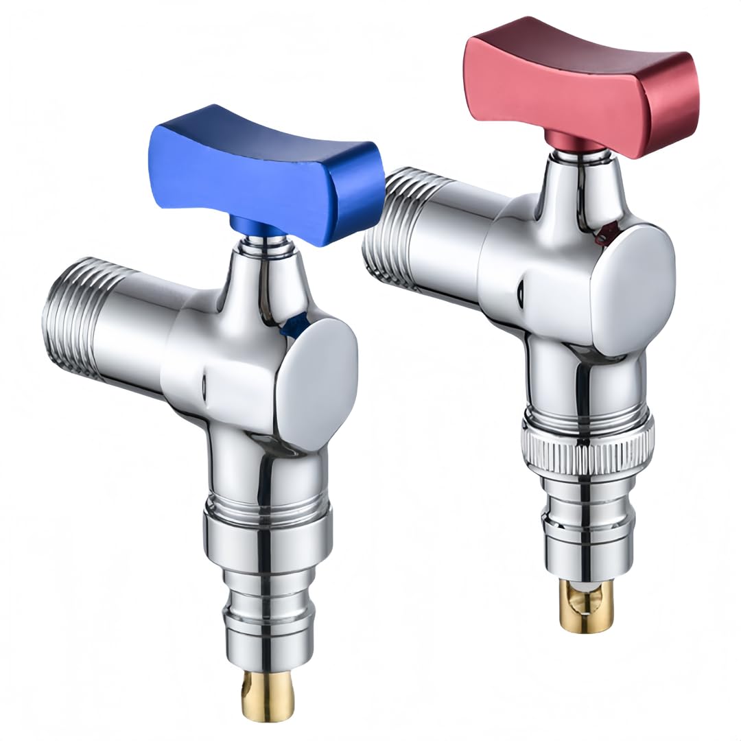 Vanne de robinet pour machine à laver anti-déversement G1/2 petit robinet d'angle argent