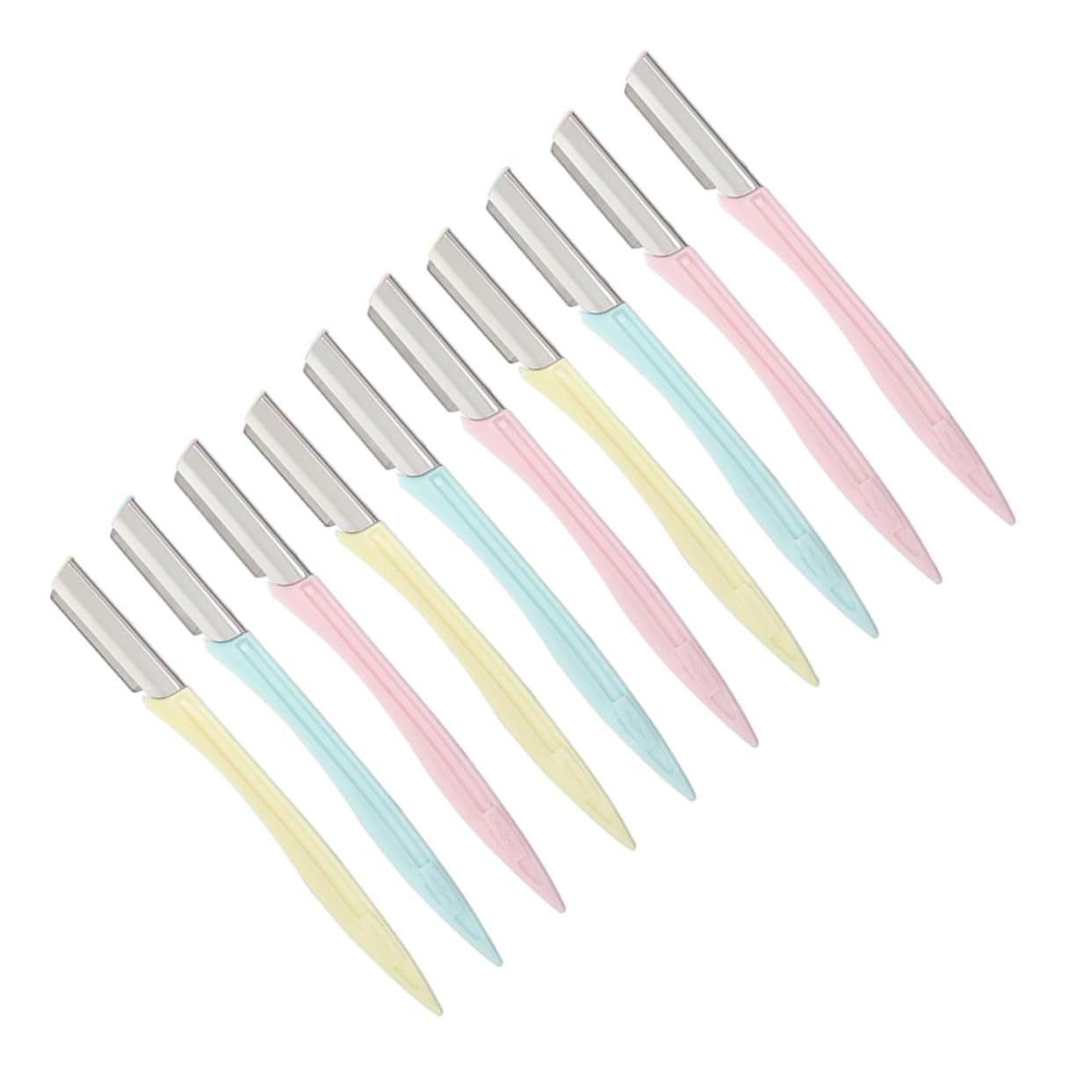 Outanaya 10pcs Eyebrow Razor Kit Portable Trimmer Shaper Makeup Beauty Tools Stainless Steel Travel Size