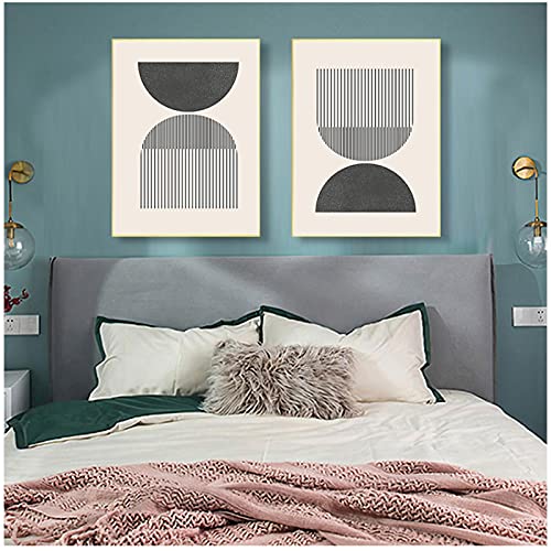Toile peinture murale style gravure sur bois affiche géométrique haut de gamme