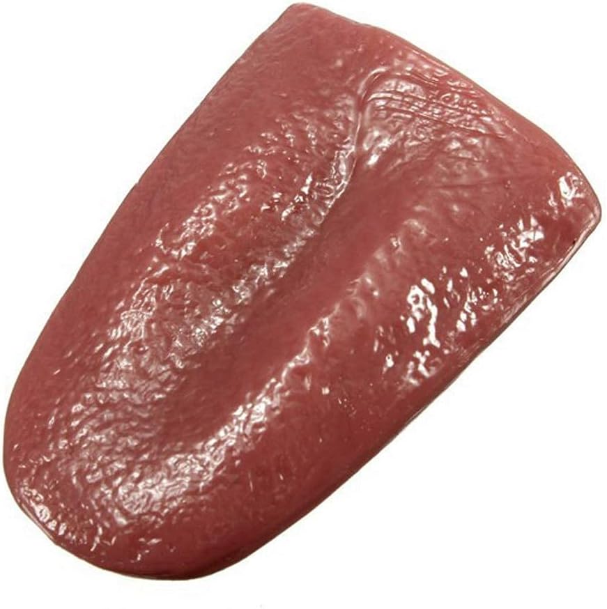 Funny Toy boy Girl kuso Trick Magic Horrible Tongue Realistic Elasticity Toy Jokes Novelty gags Prank Kid Toy,Polyester- Pink,Pack of 1