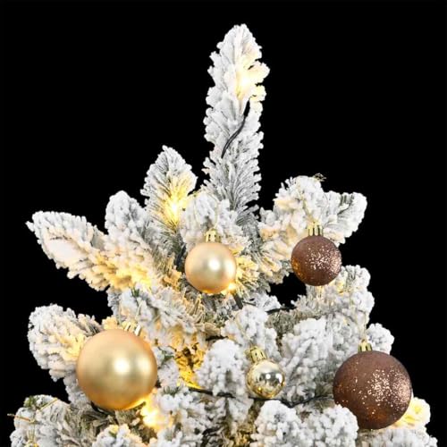 Árbol de Navidad artificial sin caída de hojas de 210 cm con luces y bolas 3