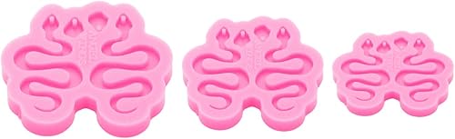 Miniatura 5 de AMZTOART 3 moldes de serpiente de silicona para aretes de resina epoxi para hacer bricolaje joyería colgante de fundición