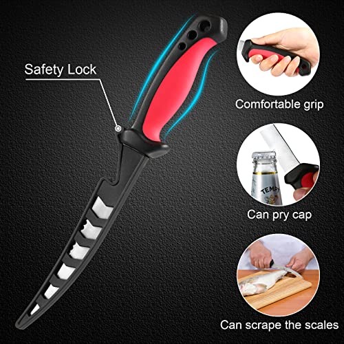 Sidomma 2 Pcs Fishing Fillet Knife Set Stainless Steel 6.5 Inch Pro Fish Knife For Filleting thumb #4
