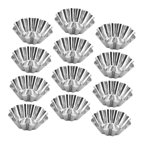 Cabilock 20pcs Non Stick Stainless Steel Baking Molds Flat Bottom Cooking Rings for Puddings Jellies and Pastries Bakeware for Home Use and Professional Baking