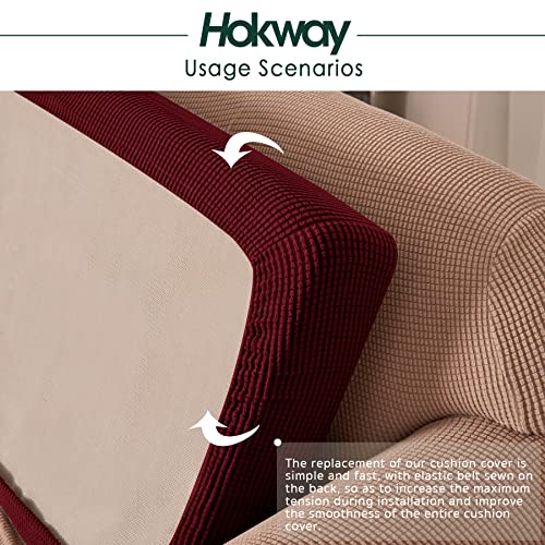 Hokway Couch Cushion Covers Stretch Cushion Covers Sofa Seat Cushion Slipcover Cushion Protector(Wine, Small) #TOP4