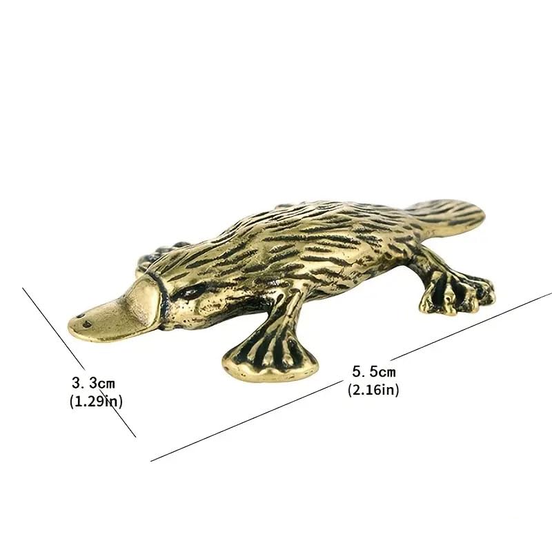 Opexicos 2 Stück Kupfer Schnabeltier Handwerk Vintage Metall Bronze Tier Antik Stil Mini Ornamente für Home Study Schlafzimmer Dekoration
