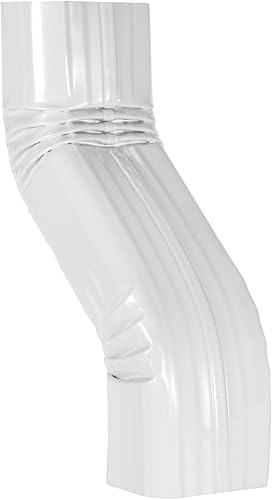 Downspout Leader - Canalón compensado 3 x 4 blanco (brillo) de aluminio. Desplazamiento 3 pulgadasestilo A, (codo de 3 x 4 A) (codo estilo A de 3 x