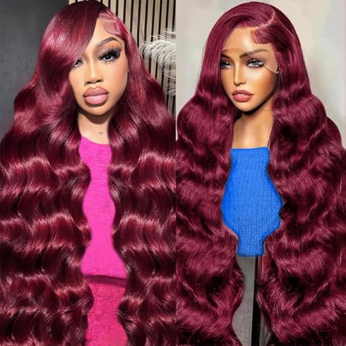Dorashion 99j Burgundy Lace Front Wigs Human Hair 13x4 HD