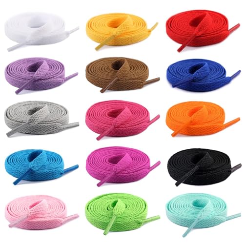 YSJCHEBS 15 Pares De Cordones De Colores Largos, Accesorios Para Zapatos, Adecuados Para Calzado Deportivo y Casual, Zapatillas