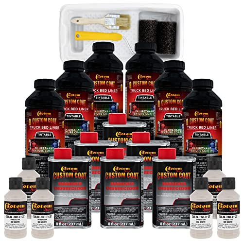 Image of Custom Coat GM White Roll-On Urethane Truck Bed Liner Kit, 1.5 Gallons