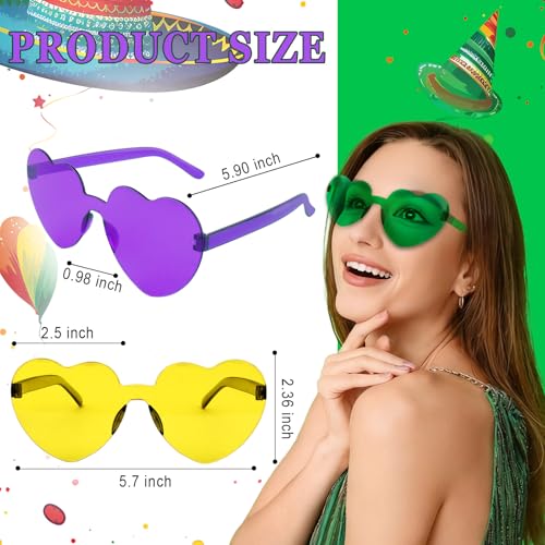Image of Heart Sunglasses 12 /18 /24 Pcs Heart Shaped Glasses for Women Cute Funny Party Glasses Party Favors Accessories