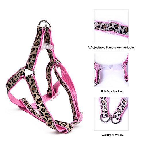 Pawz Road Leopard Pet Leash Collar Harness Set Pink M #TOP3