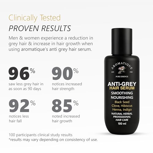 Image of Aromatique Anti Grey Hair Serum Spray - 100ml | Botanical Hair Care Formula to Maintain Natural Hair Color & Strength | Lightweight, Non-Greasy | For Men & Women