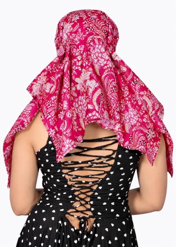 Image of Scarf Face Cover Mask Sun Protection Hair,Head, Neck, Nose Safety Head Wrap Scarf For Women Girls Daily Use Dupatta Hijab Double Layer Cotton Printed Kalamkari