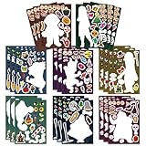 32 Sheets Make Your Own Stickers,Christmas Stickers, Make a Face Stickers for Kids, 8 Thriller Horror Styles Halloween Stickers Anime Stickers Birthday Party Decorations