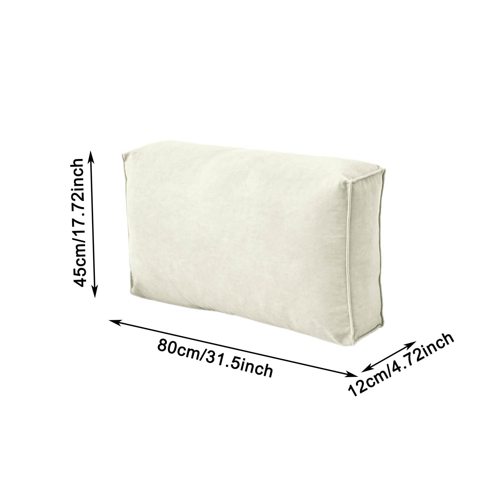 Coussins de dossier de canapé - Grand coussin de dossier pour canapé, tête de lit, coussin de taille, coussin confortable pour lire - Coussin de soutien lombaire (Gris, 80 x 45 x 12 cm)