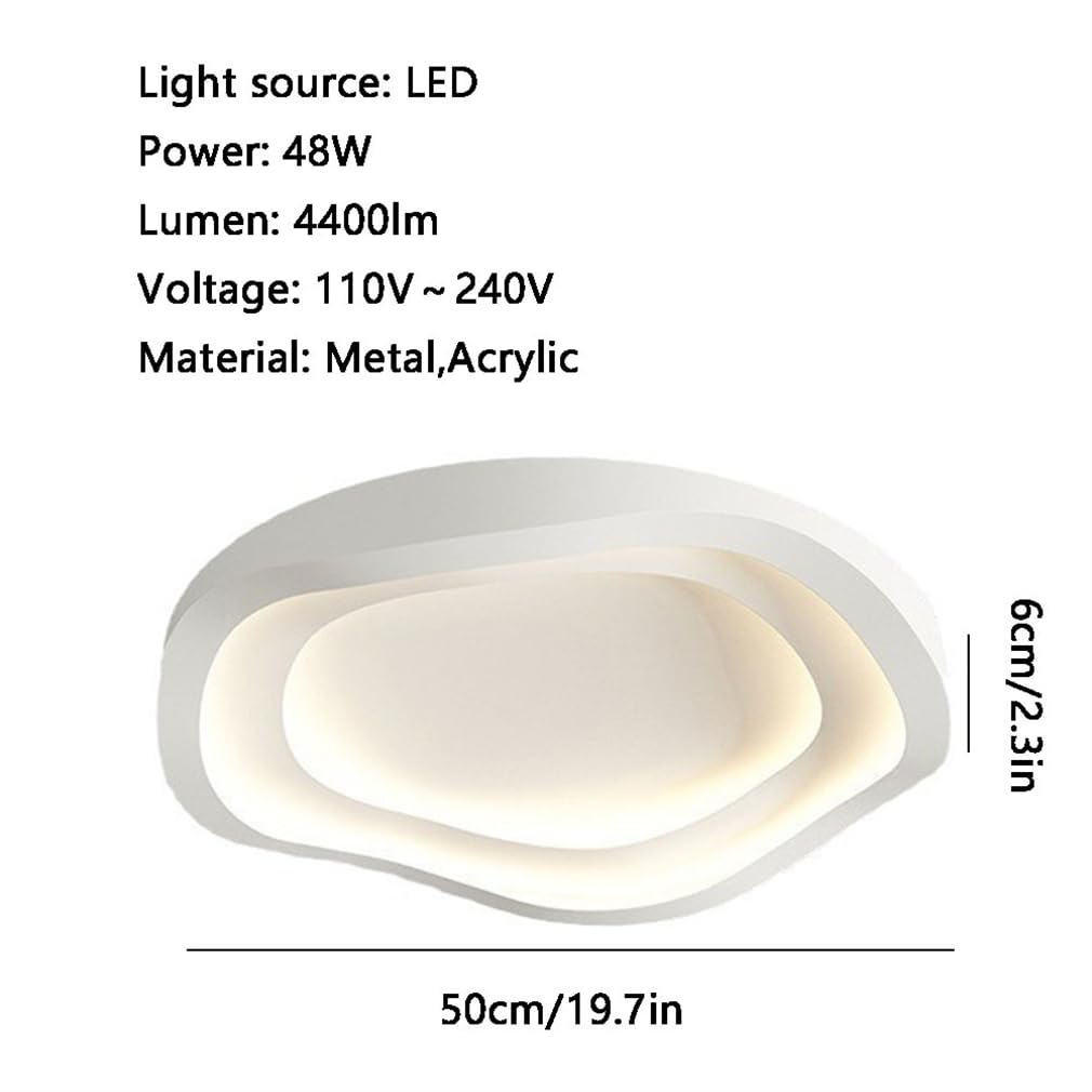 Lampy sufitowe LED 48 W, skandynawskie nowoczesne oprawy oświetleniowe, oświetlenie otoczenia na korytarz, białe okrągłe metalowe lampy sufitowe, oprawy oświetleniowe