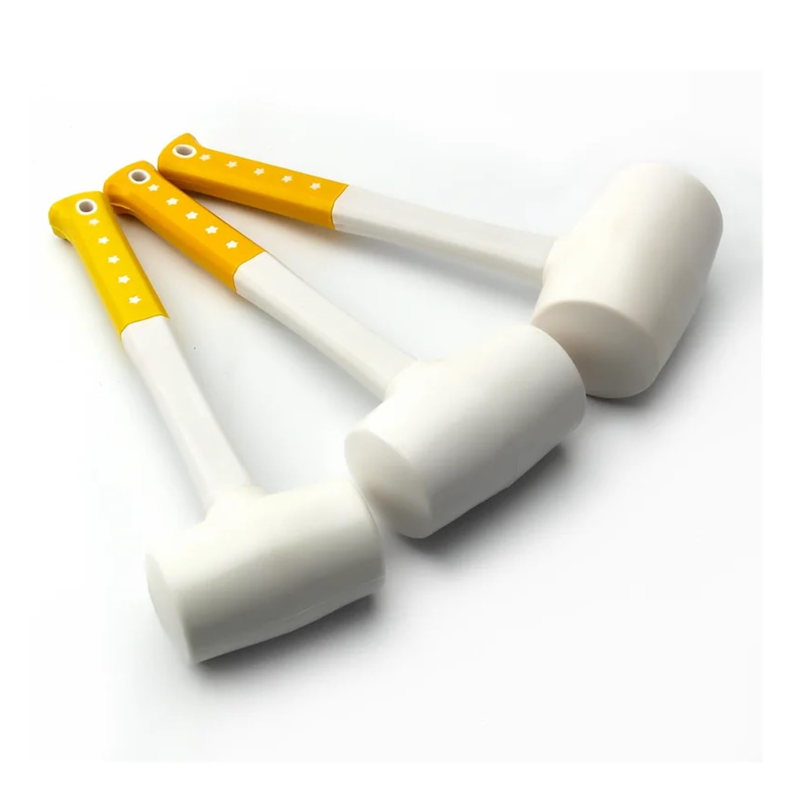 Martelli for installazione di colla in plastica for piastrelle di ceramica, martello in gomma bianca, resistente, 1 pezzo, diametro 55 mm, 60 mm, 70 mm, con impugnatura antiscivolo fangzi (Si