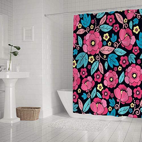 Rideau de douche en polyester imperméable 180x180 cm avec crochets - 2