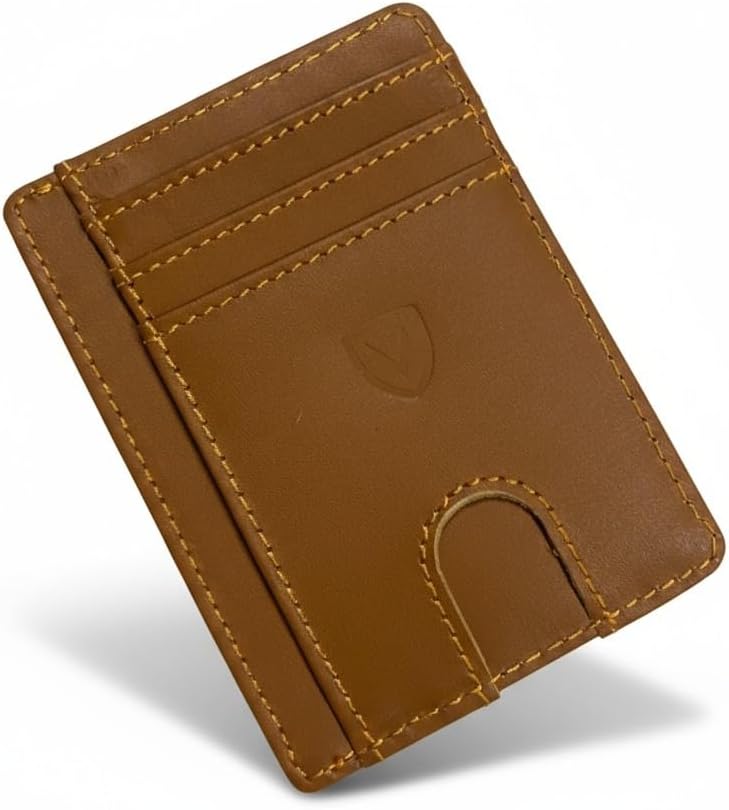 Mordano Leather Wallet Card Holder | RFID Blocking Protection Slim Business Credit Card Case For Men And Women | Genuine Leather Medium Proof Wallet For Daily Use, Travel, Business & Gifts (Brown) - Image 8
