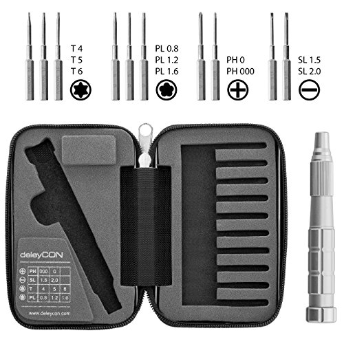 deleyCON Schraubendreher Set 11-teilig Magnetische Schraubendreher Bits Werkzeugset für Handy Smartphone Tablet Laptop Uhren Brillen Präzisions Werkzeug – Bild 3