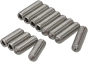 Amazon _ 【国産品】 ミリ規格弦高調整イモネジ ステンレス製 (M3-8mm(4P)+10mm(8P)12本入り) _ エレキギターパーツ _ 楽器・音響機器