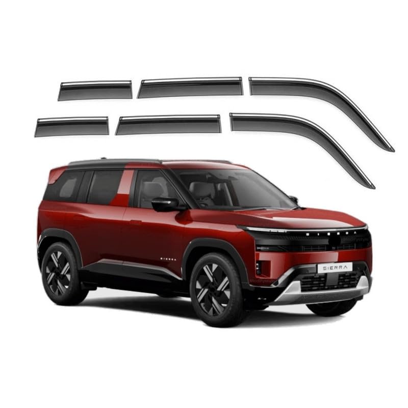 Chrome Line Door Visor Suitable for Sierra (2025-Present) (Set of 6pcs) | Car Window Wind Deflector (ModifyStyle)-image-43